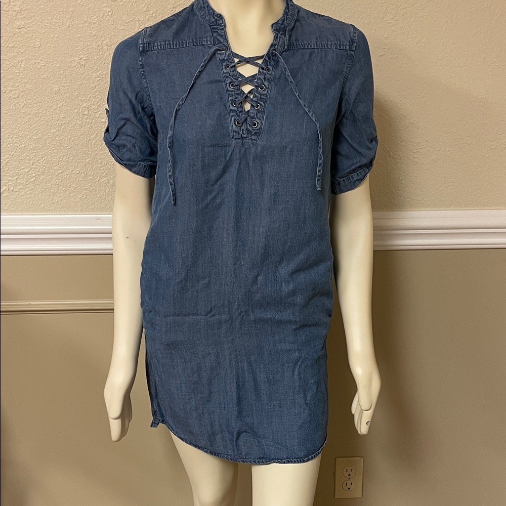 Chelsea & Theodore Blue Tencel Dress Size Small